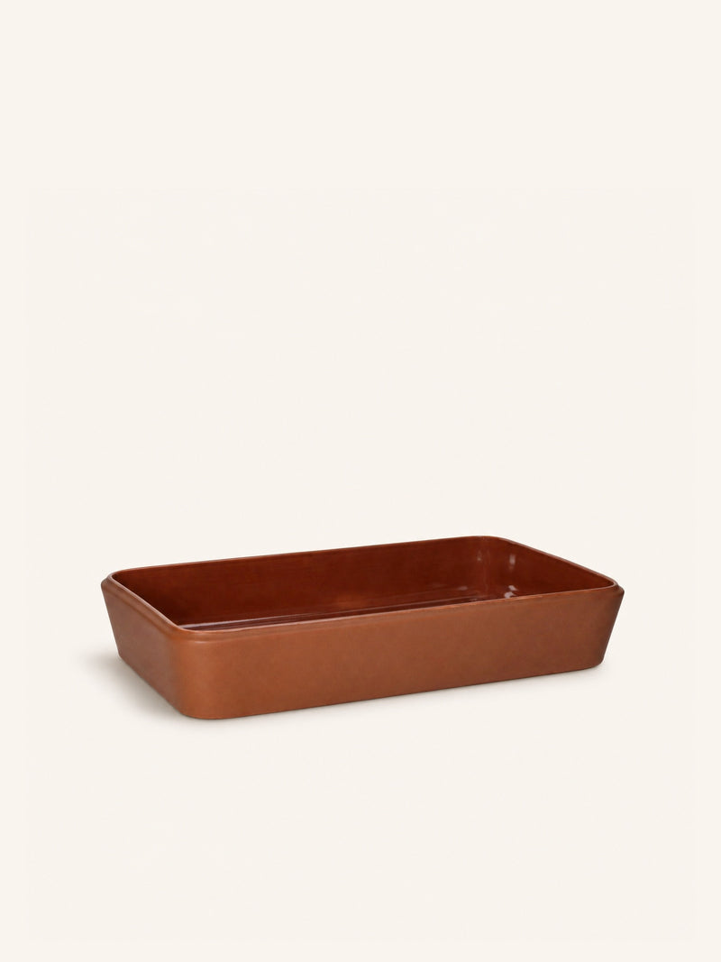 AMUSE - ovenschotel - porselein - L 39 x W 24 x H 7 cm - bruin