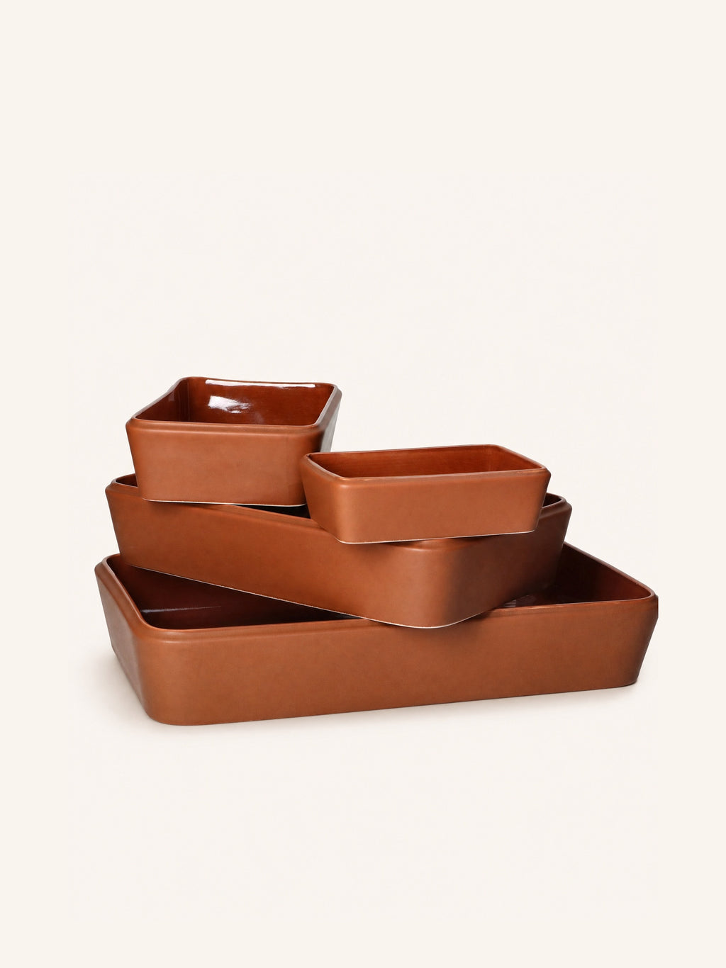 AMUSE - fuente para horno - porcelana - L 39 x W 24 x H 7 cm - marrón