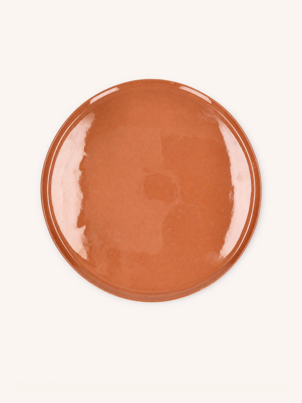 MARIAGE - assiette plate - porcelaine - DIA 26,5 x H 1 cm - terracotta