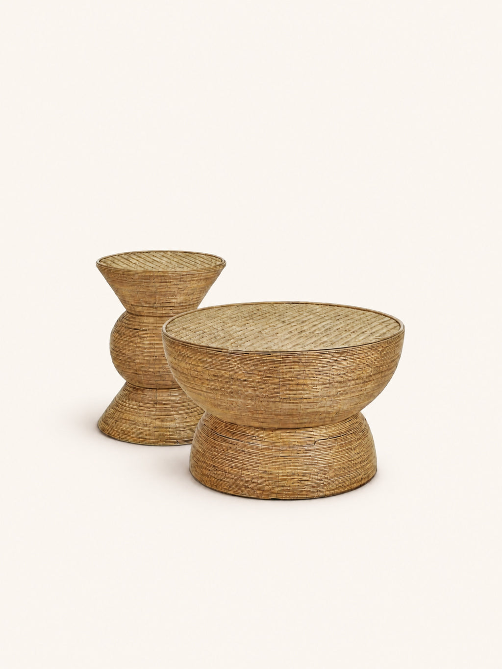TAMBOU - bijzettafel - rotan - DIA 40 x H 50,5 cm - naturel