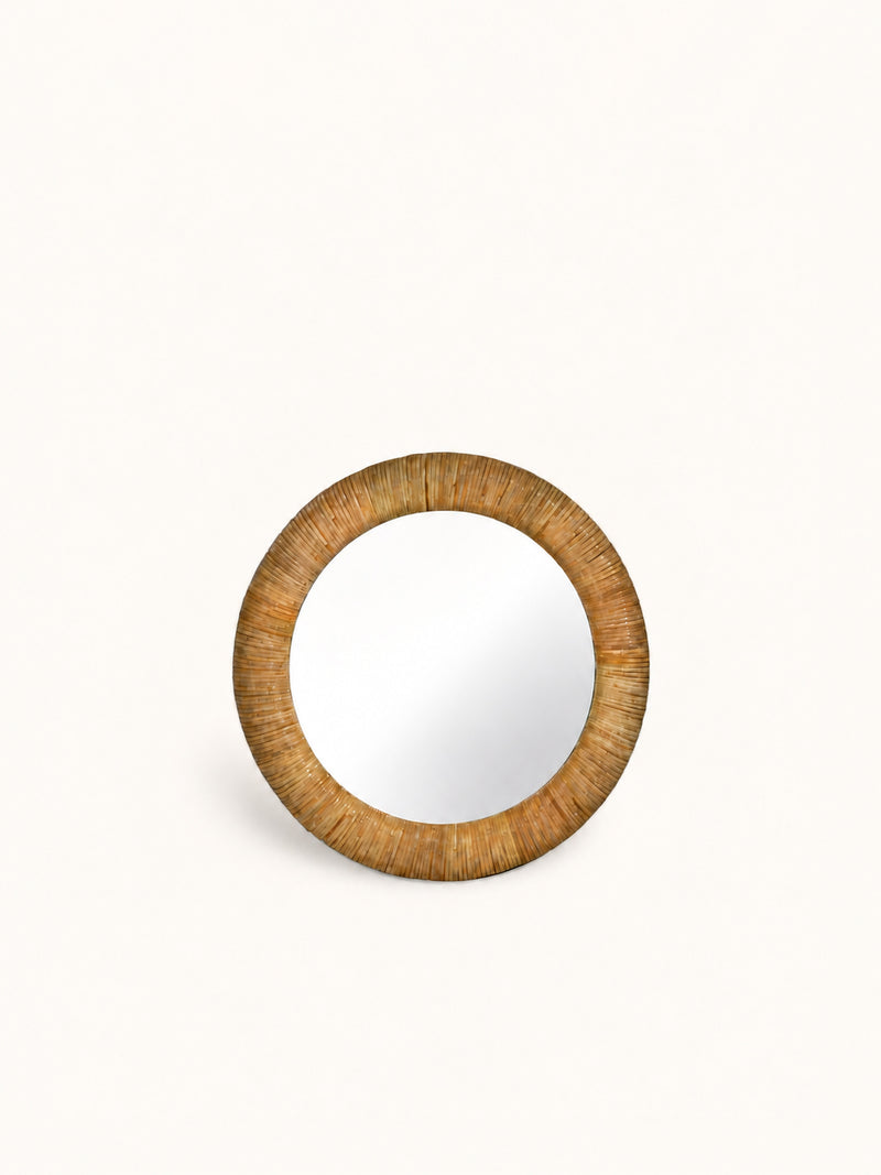 IMAGINAR - spiegel - rotan - DIA 60 x W 5 cm - naturel
