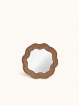 Beige – REFLET - espejo - ratán - DIA 50 x W 2,5 cm - natural