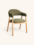 AMANDE - stoel - eik - L 56 x W 54 x H 81 cm - groen