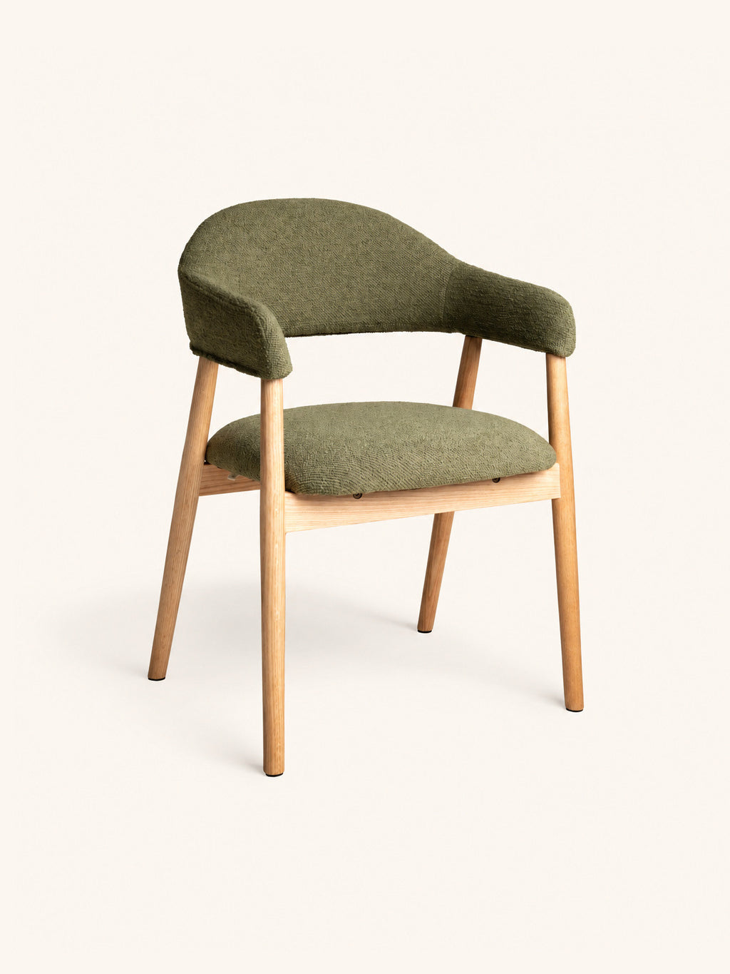 AMANDE - stoel - eik - L 56 x W 54 x H 81 cm - groen
