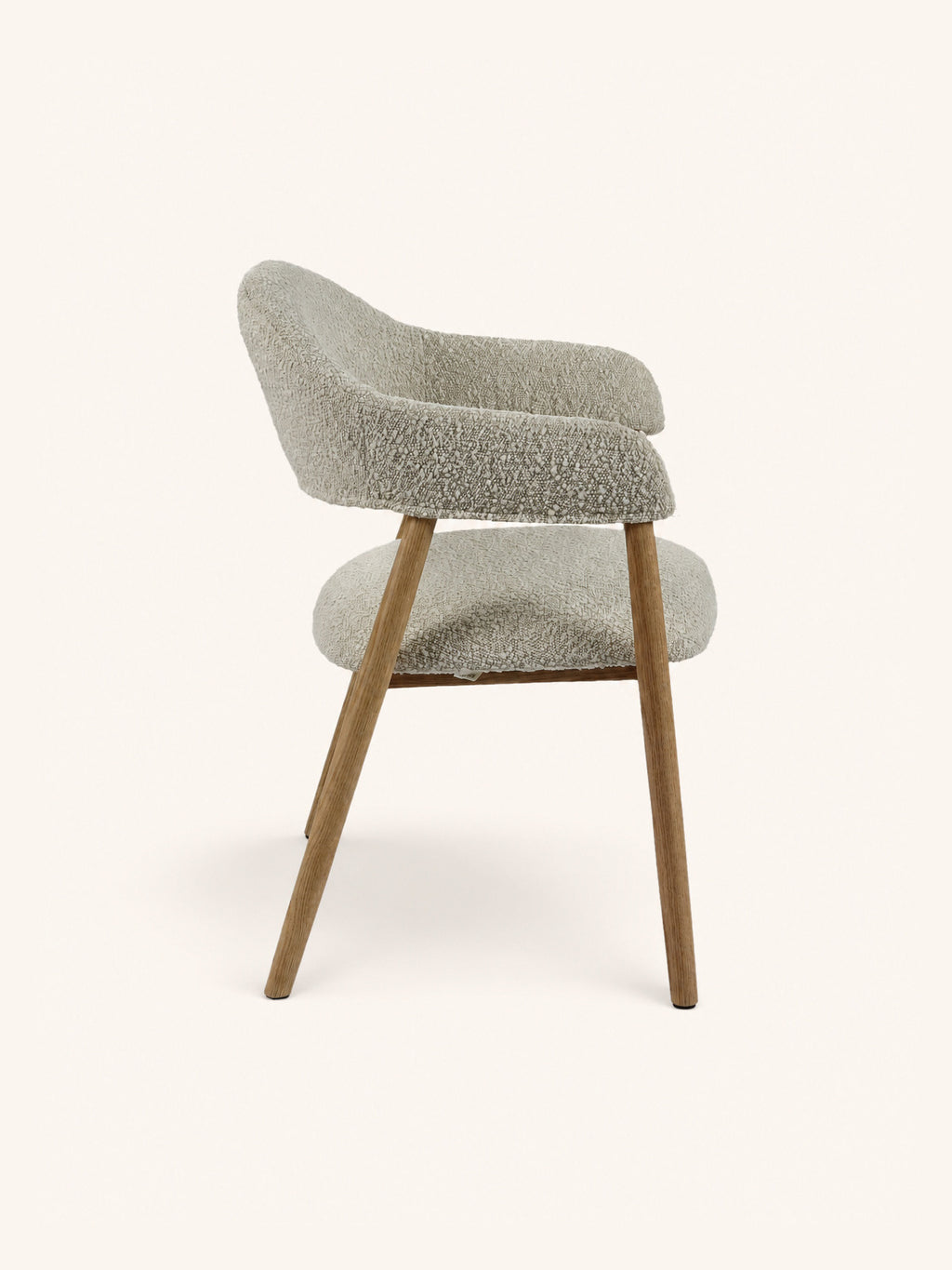 AMANDE - stoel - eik - L 56 x W 54 x H 81 cm - gebroken wit