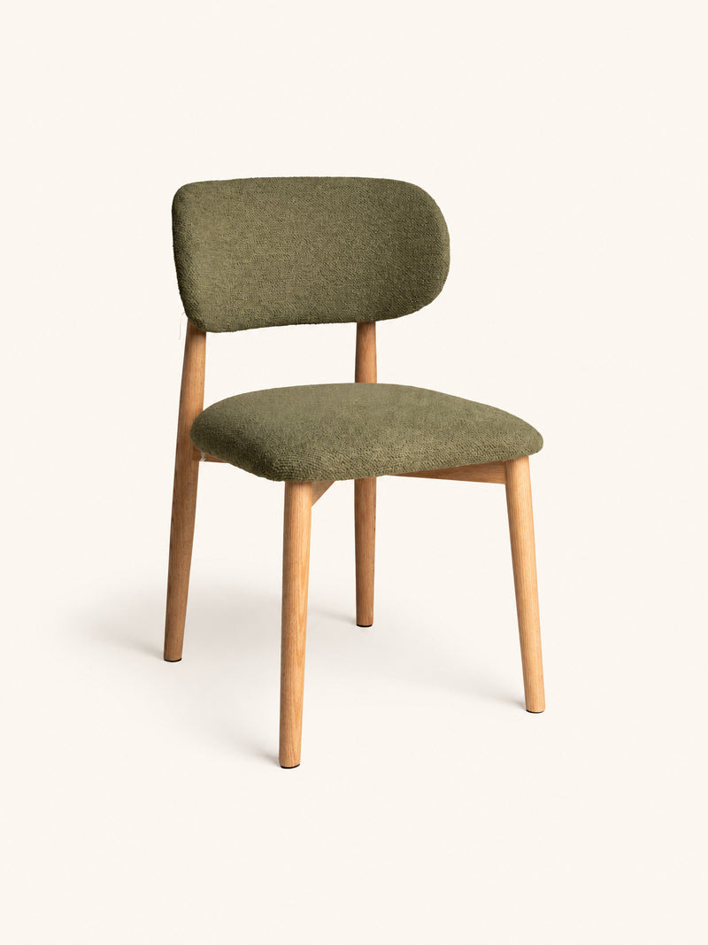 HAZEL - stoel - eik - L 48,5 x W 50,5 x H 80 cm - groen
