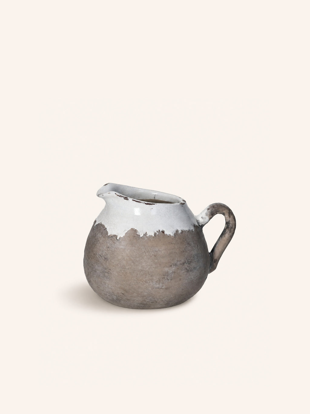 EARTH - jarrón - terracota - DIA 18,5 x H 16,5 cm - blanco
