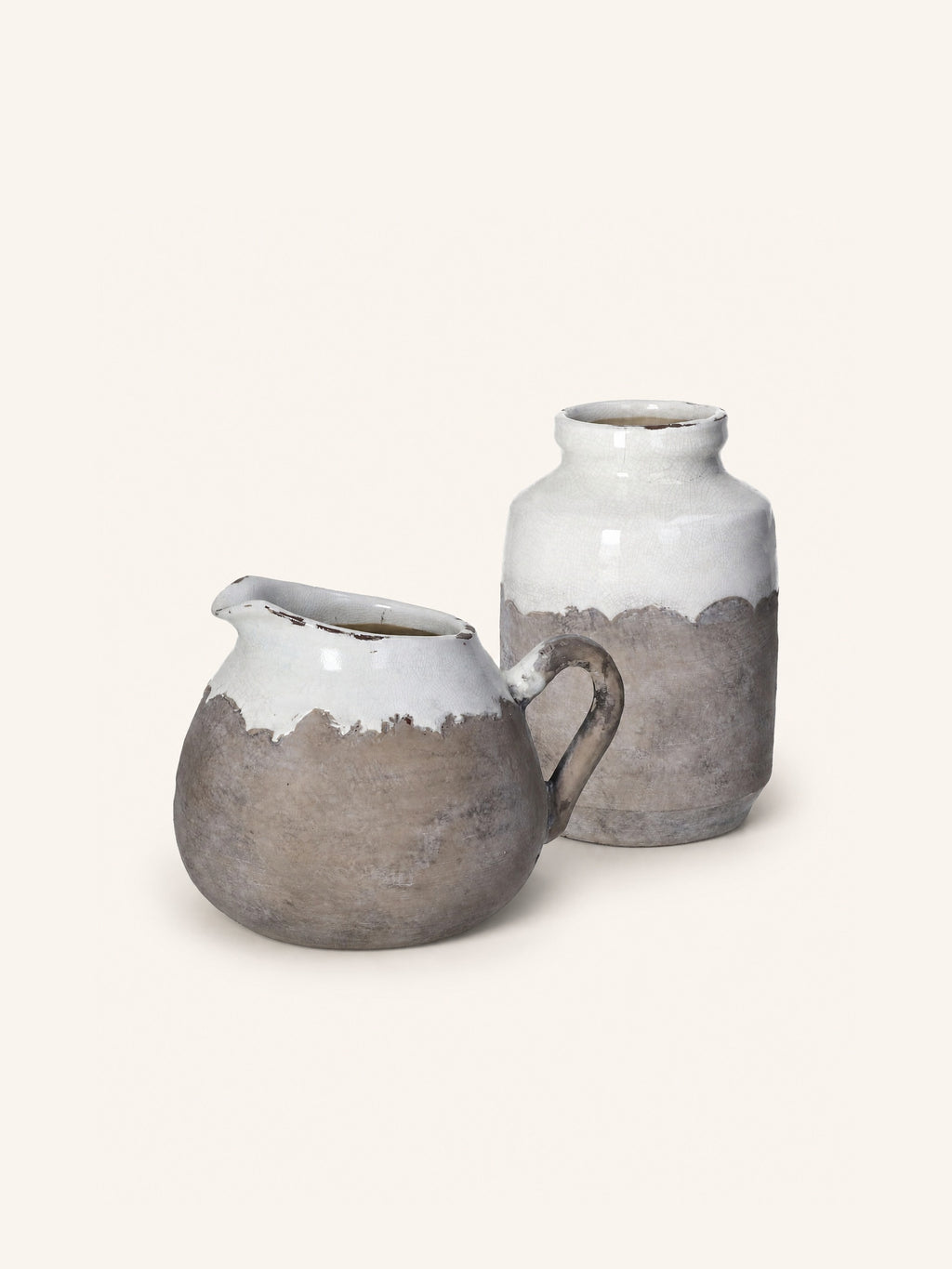 EARTH - Vase - Terrakotta - DIA 15,5 x H 22 cm - weiß
