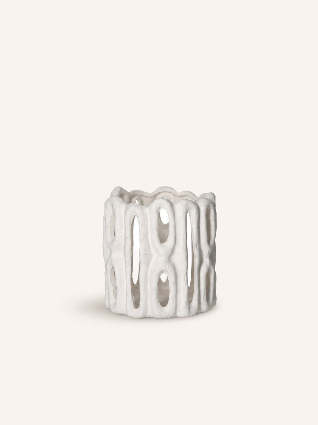 CADIZ - portavelas - gres - DIA 16 x H 16 cm - blanco
