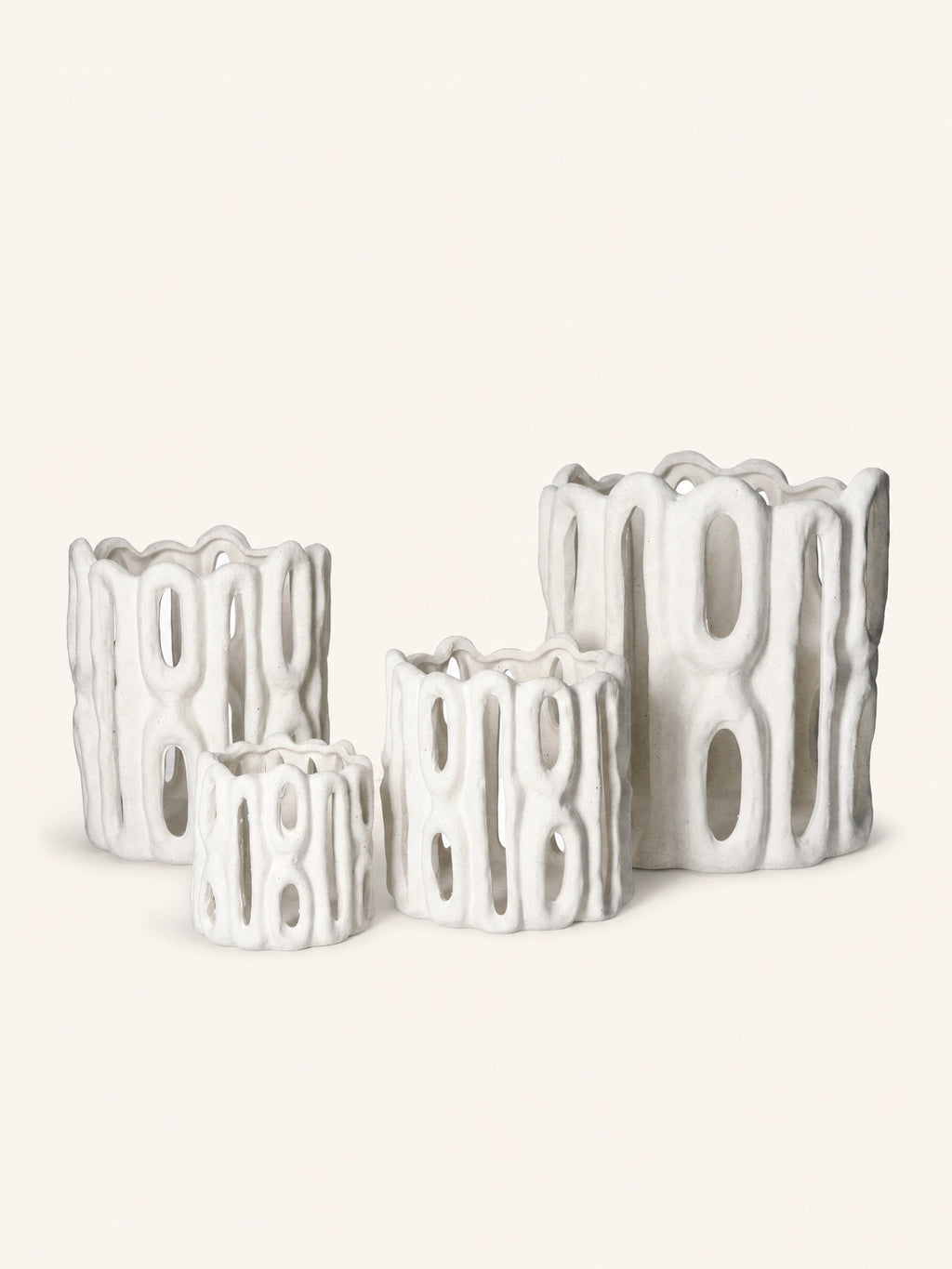 CADIZ - portavelas - gres - DIA 16 x H 16 cm - blanco