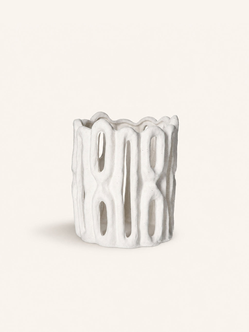 CADIZ - farolillo - gres - DIA 19 x H 22 cm - blanco