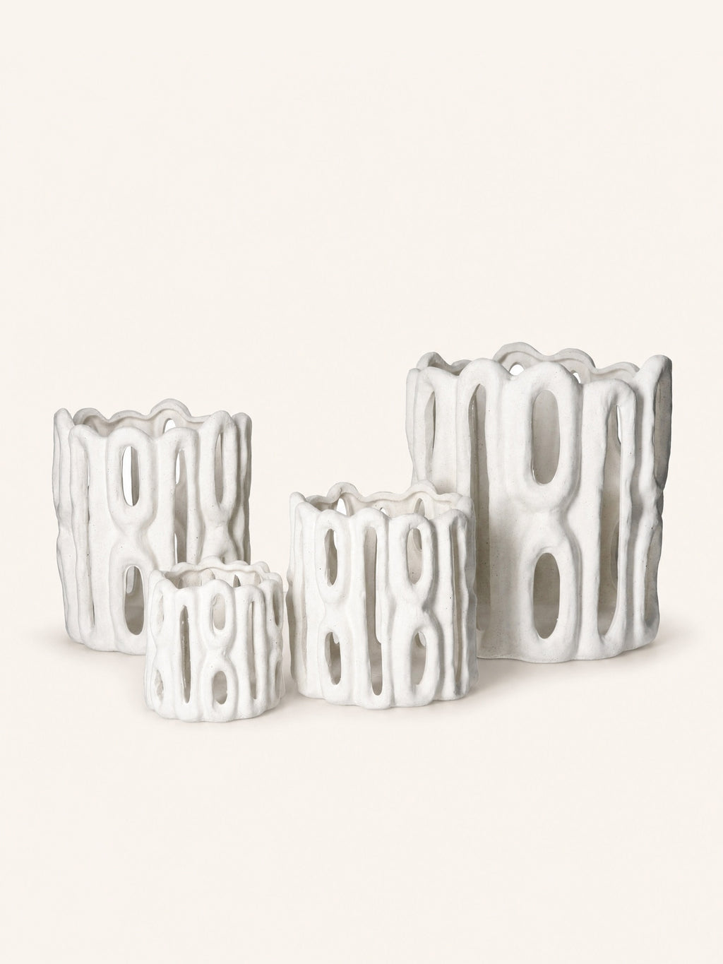 CADIZ - farolillo - gres - DIA 19 x H 22 cm - blanco