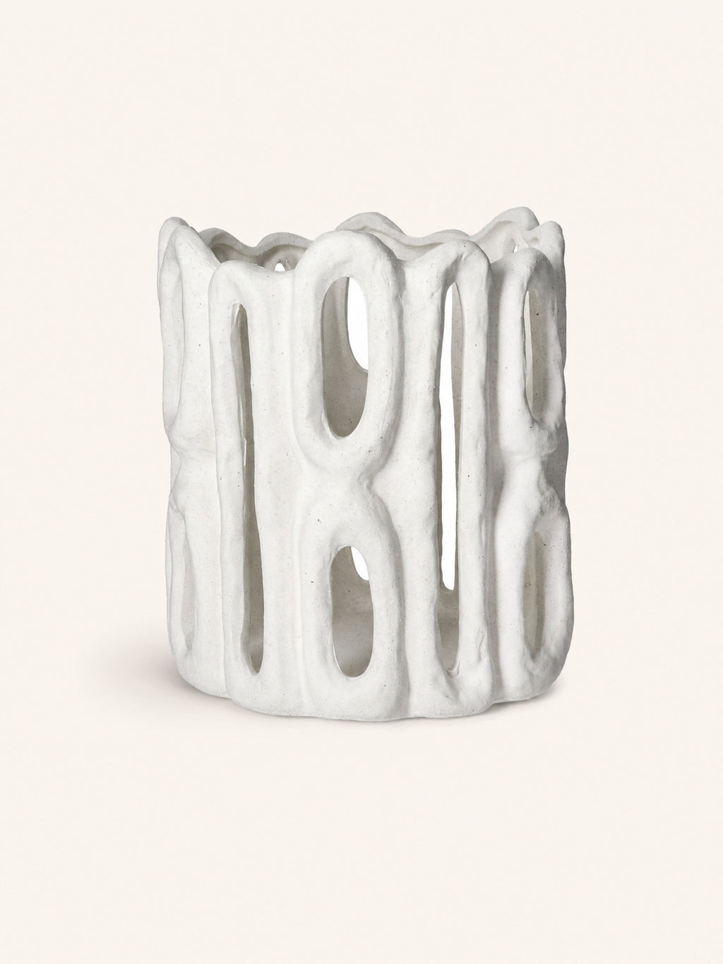 CADIZ - lantern - stoneware - DIA 25 x H 27 cm - white