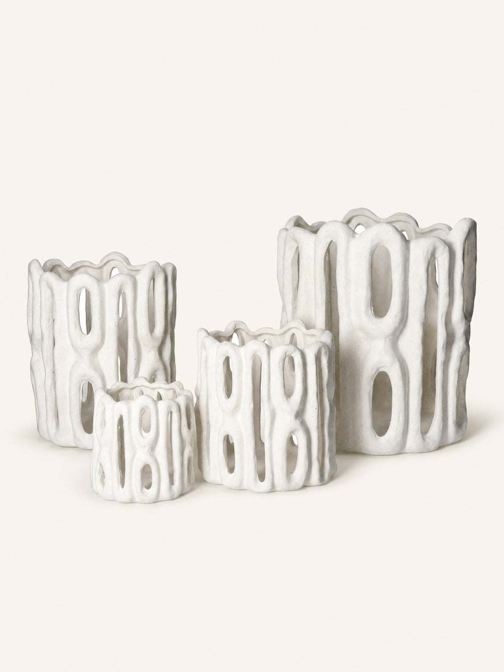 CADIZ - lantern - stoneware - DIA 25 x H 27 cm - white