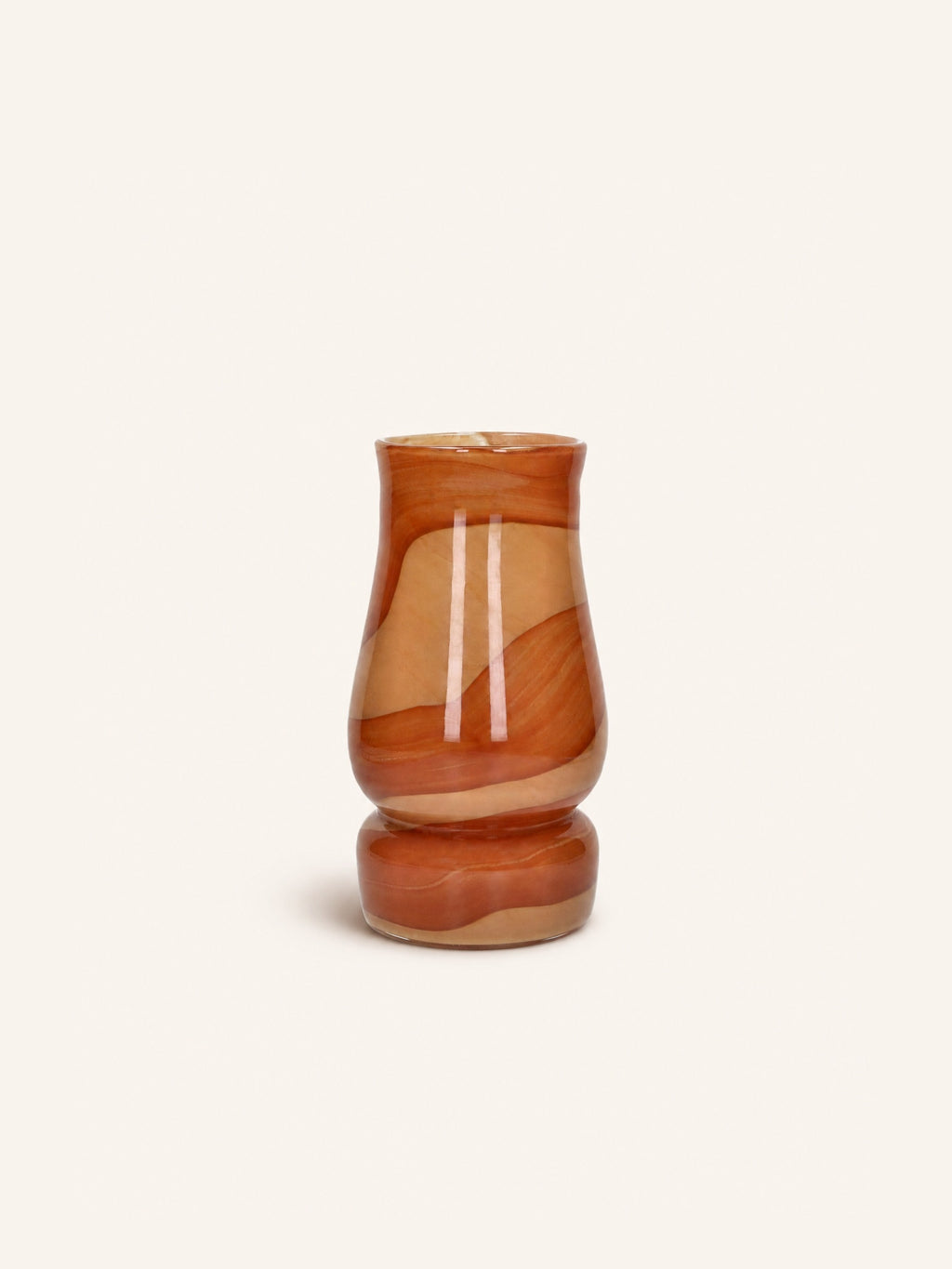 WAVES - vase - glass - DIA 15 x H 27 cm - amber