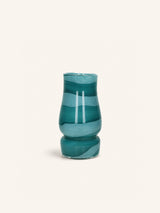 Blauw – WAVES - vase - glass - DIA 15 x H 27 cm - turquoise