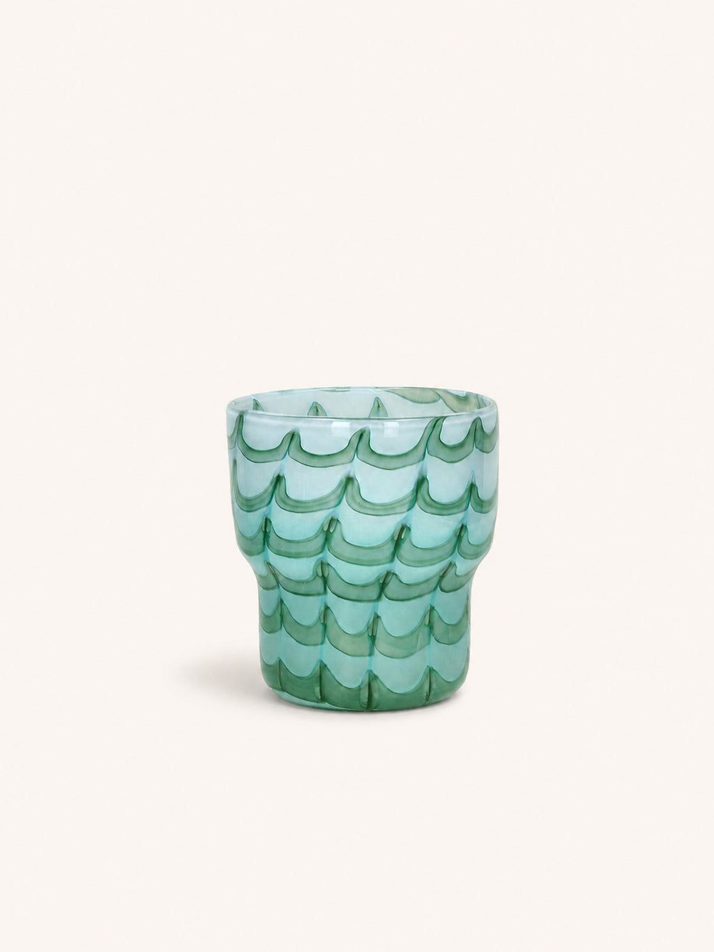 WAVES - vase - glass - DIA 17,5 x H 19,5 cm - aqua