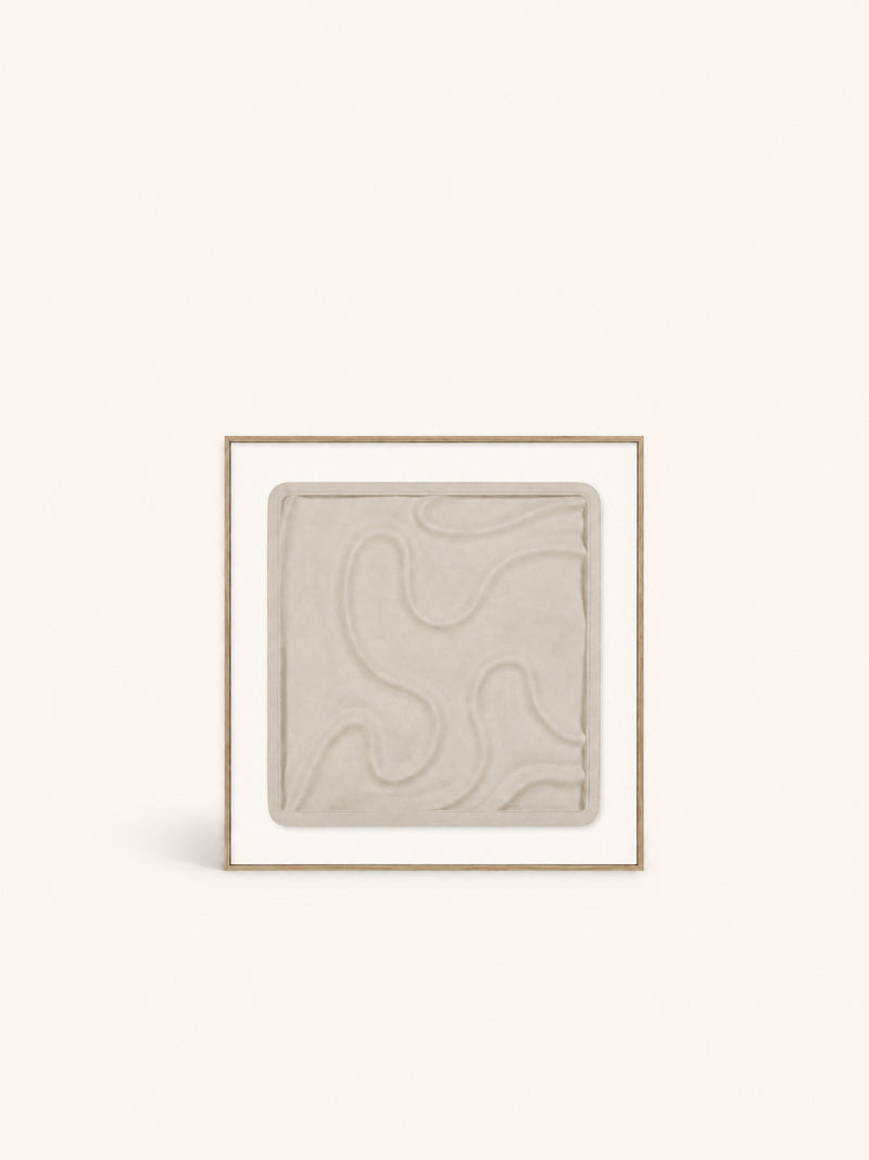 LA MARÉE BASSE - wanddecoratie - hout - L 60 x W 3,5 x H 60 cm - beige