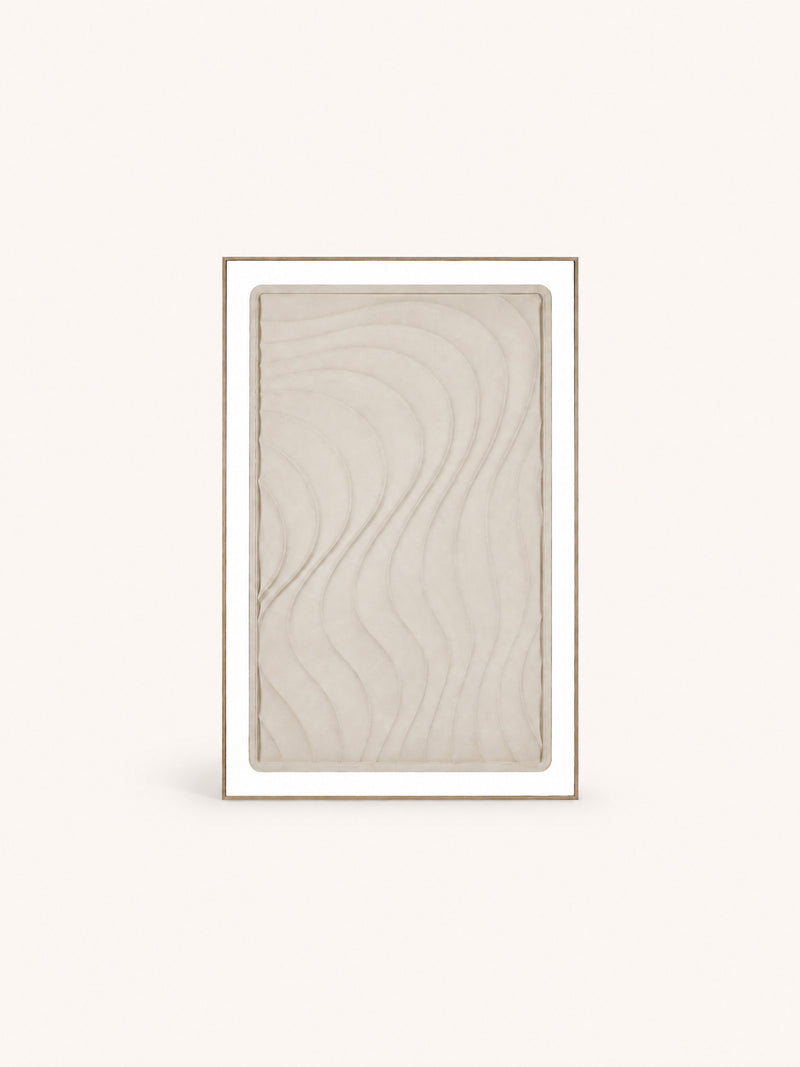 LA MARÉE BASSE - wanddecoratie - hout - L 80 x W 3,5 x H 120 cm - beige