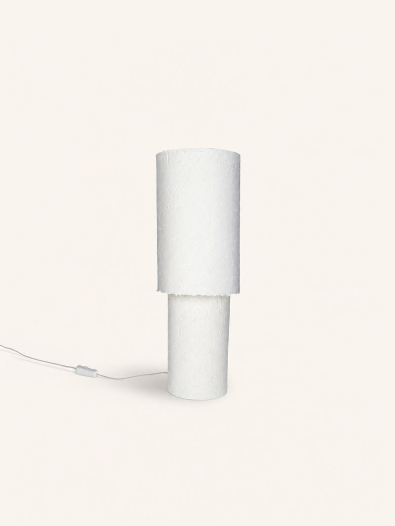 COMPETA - table lamp - papier-mâché - DIA 20 x H 54 cm - white