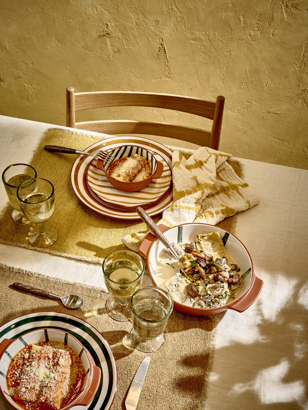 FRIVOLE - set/3 napkins - linen - L 45 x W 45 cm - ochre