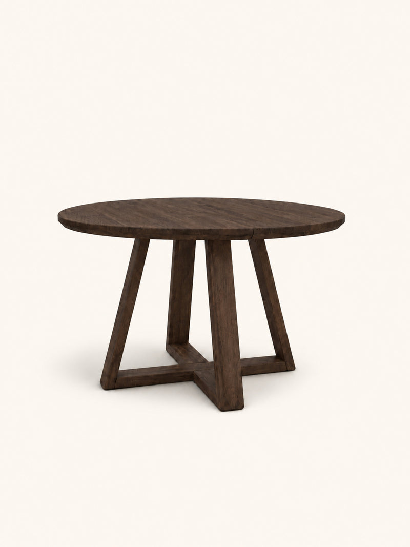 PLATO - table - oak - DIA 150 x H 76 cm - dark brown