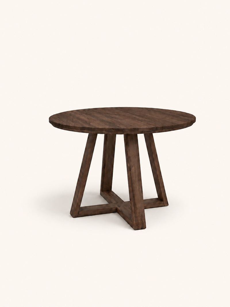 PLATO - extendable table - oak - DIA 120 (L170) x W 120 x H 76 cm - dark brown