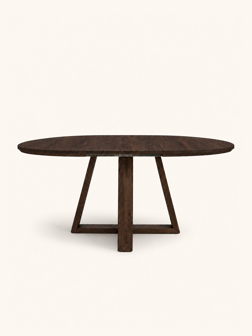 PLATO - uitschuifbare tafel - eik - DIA 150 (L200) x W 150 x H 76 cm - donkerbruin