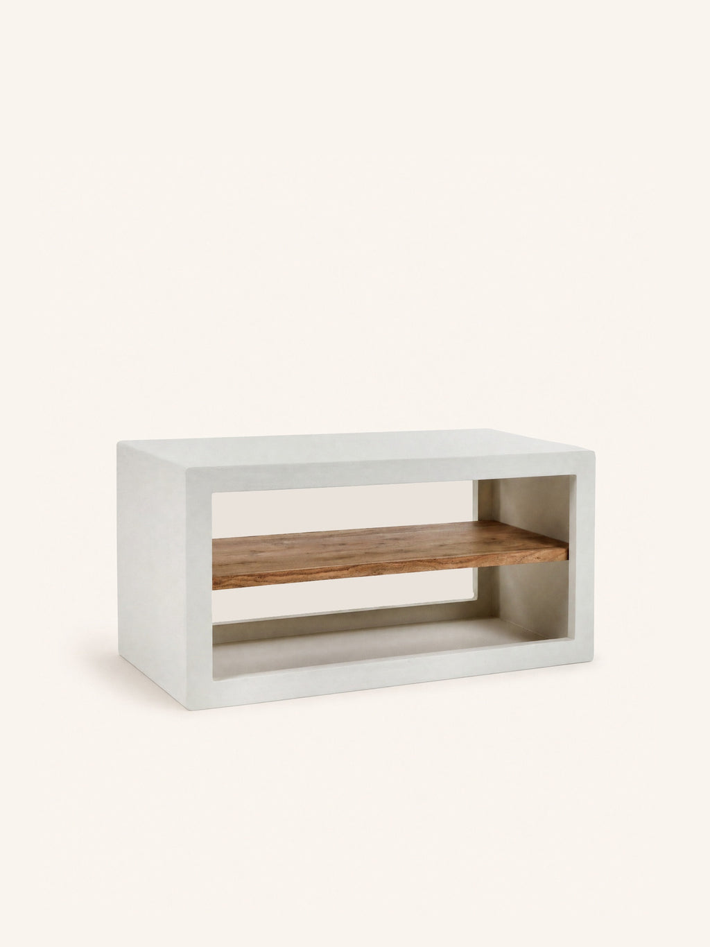 VERONA - Regal 1 Fach - Kalkputz - L 90 x W 40 x H 45 cm - gebrochenes Weiß