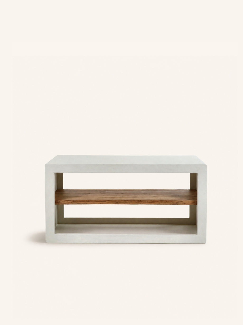VERONA - Regal 1 Fach - Kalkputz - L 90 x W 40 x H 45 cm - gebrochenes Weiß
