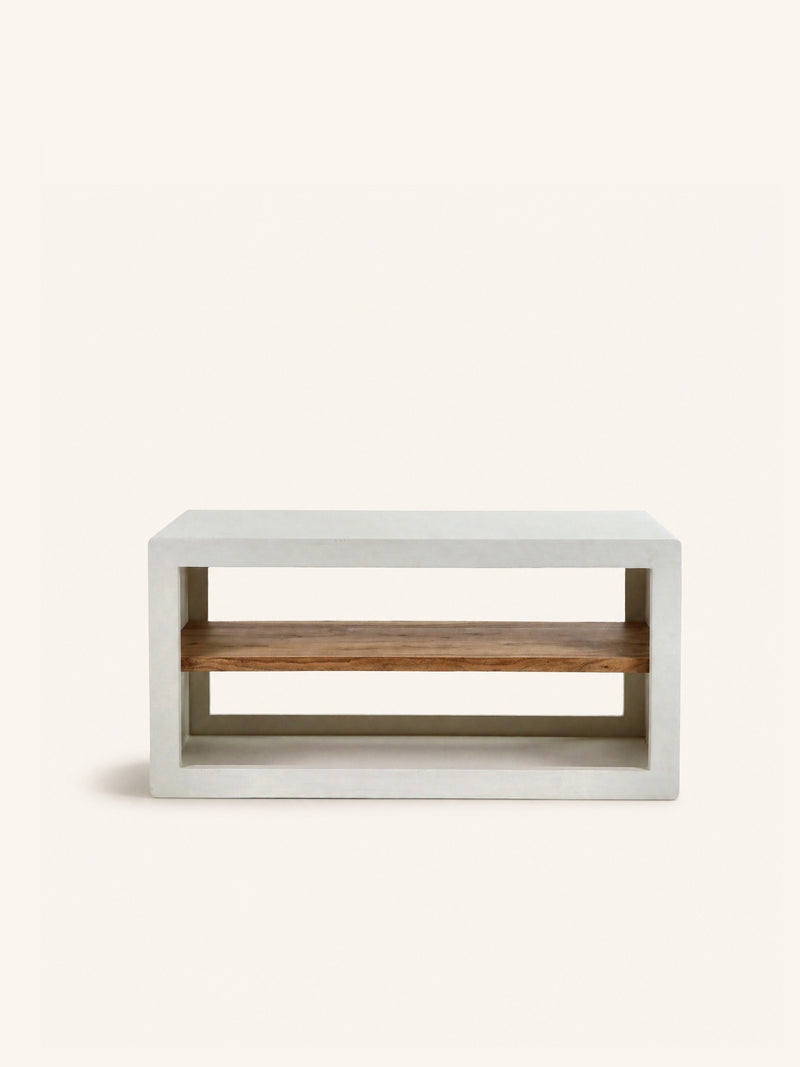 VERONA - 1-shelf rack - lime plaster - L 90 x W 40 x H 45 cm - off-white