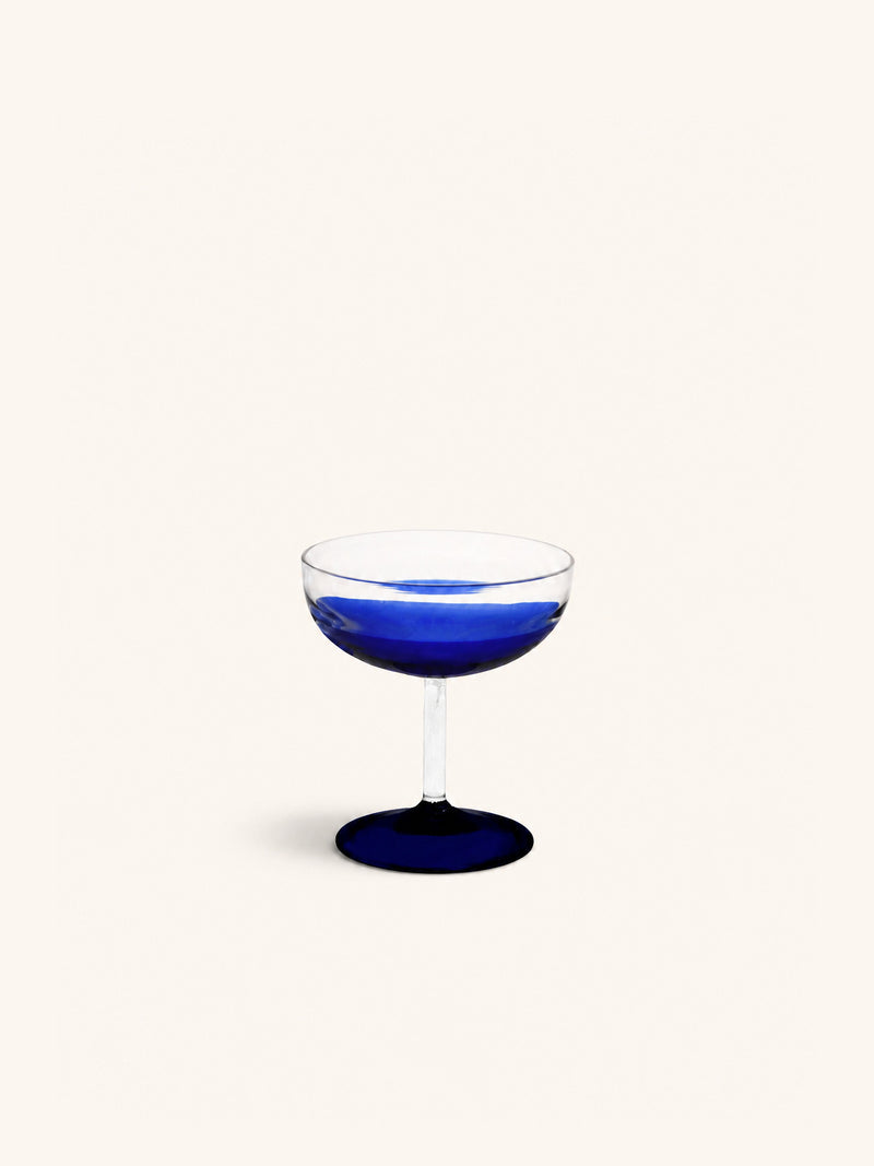 TARIFA - coupe glass - 18 CL - borosilicate glass - DIA 10 x H 10 cm - blue