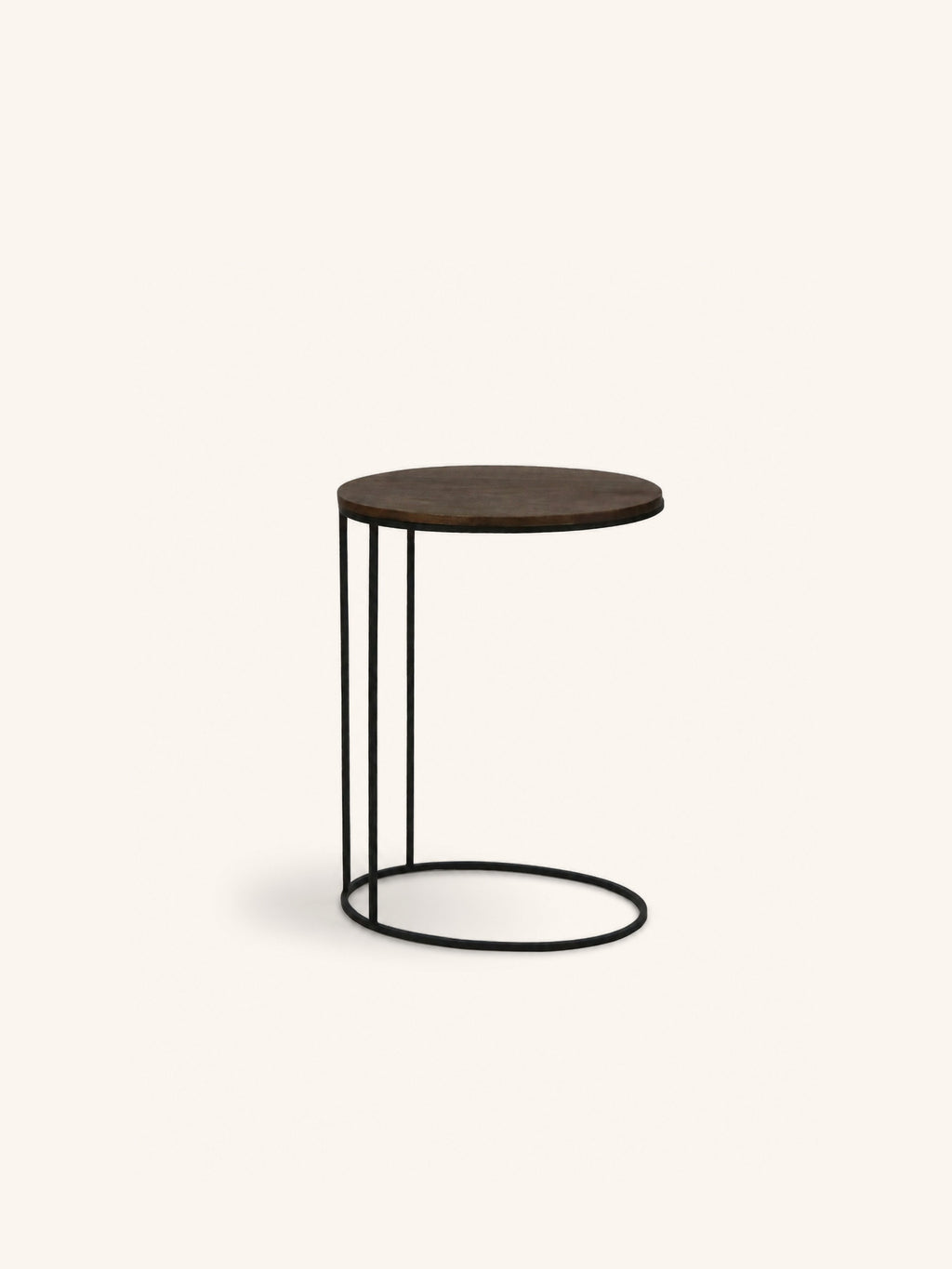 PASO  - table d'appoint - métal - L 48 x W 32,5 x H 62 cm - noyer