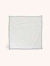 Blauw – CARTE BLANCHE - serviette - lin - L 45 x W 45 cm - bleu