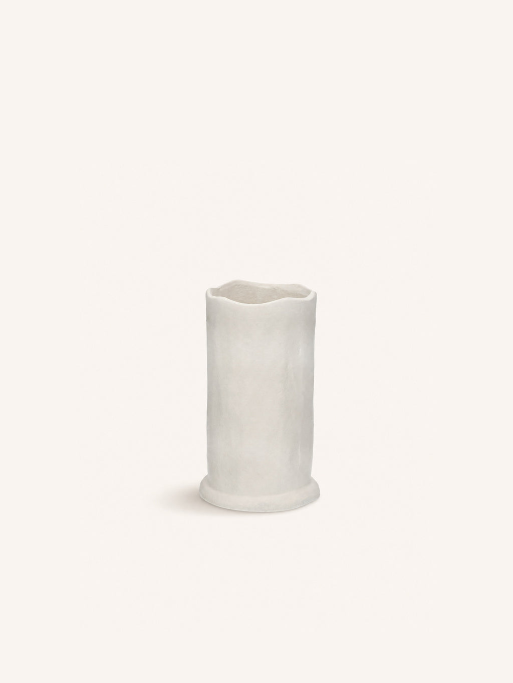 TRULLI - jarrón - metal - DIA 9,7 x H 16 cm - blanco roto