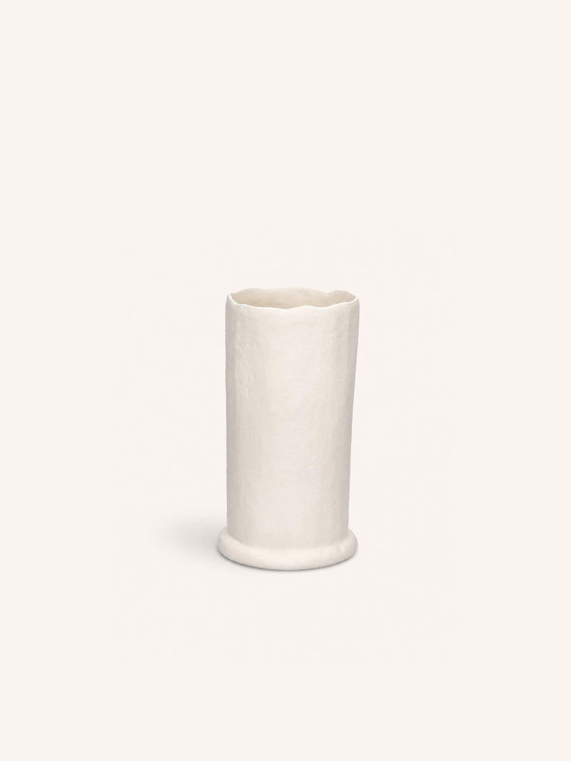 TRULLI - vase - metal - DIA 12,3 x H 21 cm - off-white