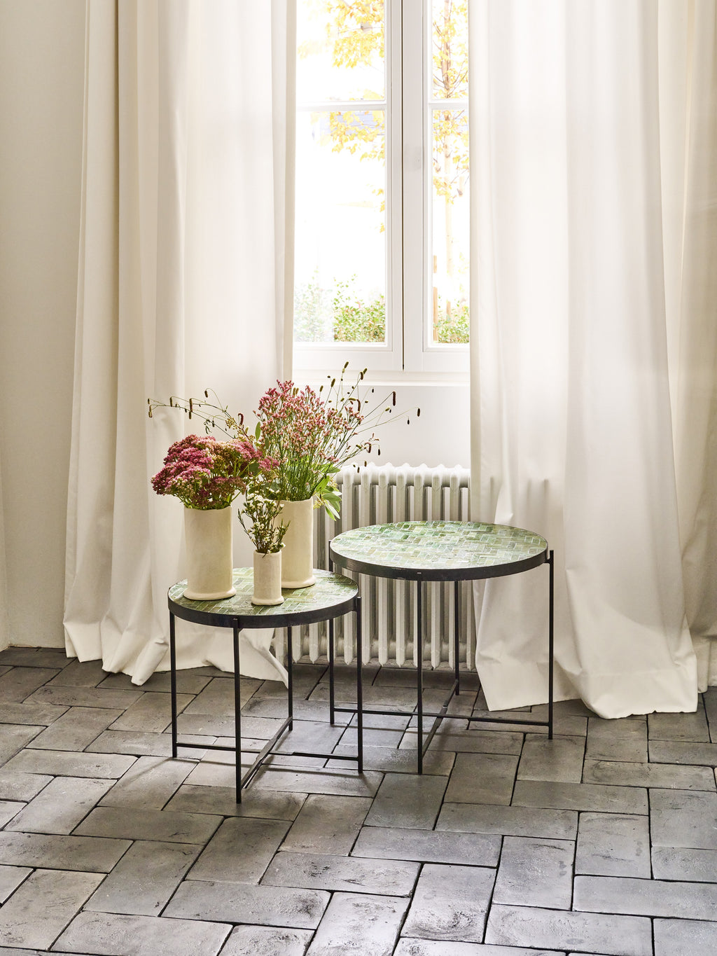 TRULLI - vaso - metallo - DIA 12,3 x H 21 cm - bianco sporco