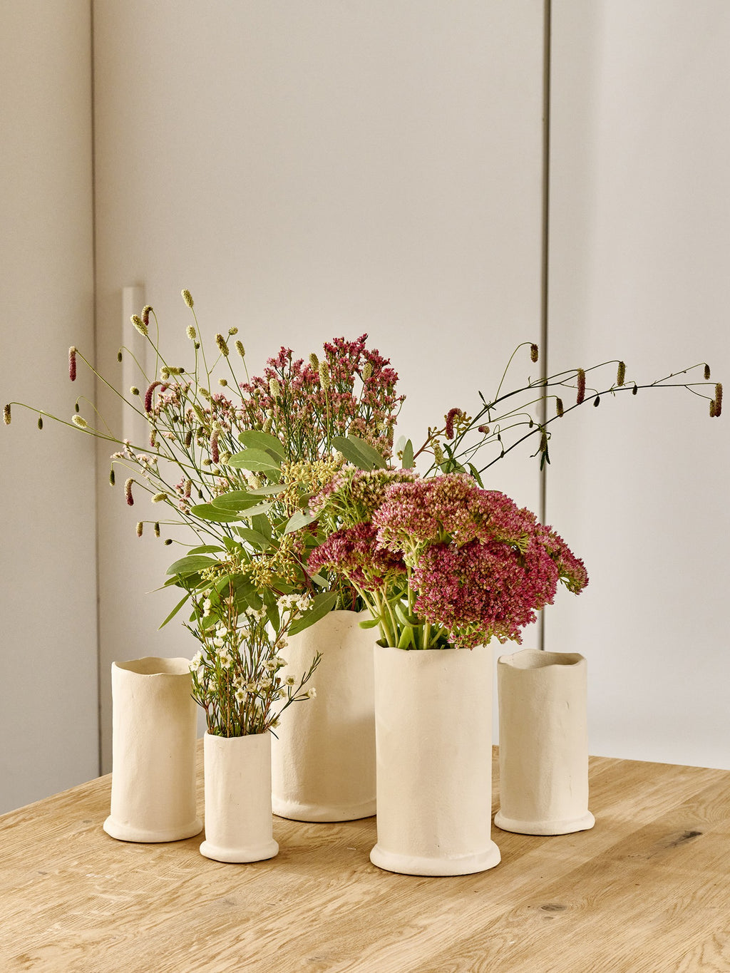 TRULLI - vaso - metallo - DIA 12,3 x H 21 cm - bianco sporco