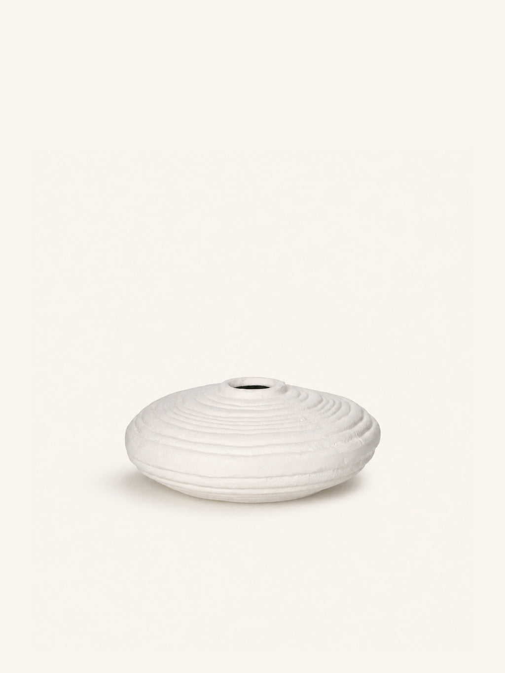 TRULLI - jarrón - metal - DIA 21,5 x H 9 cm - blanco roto