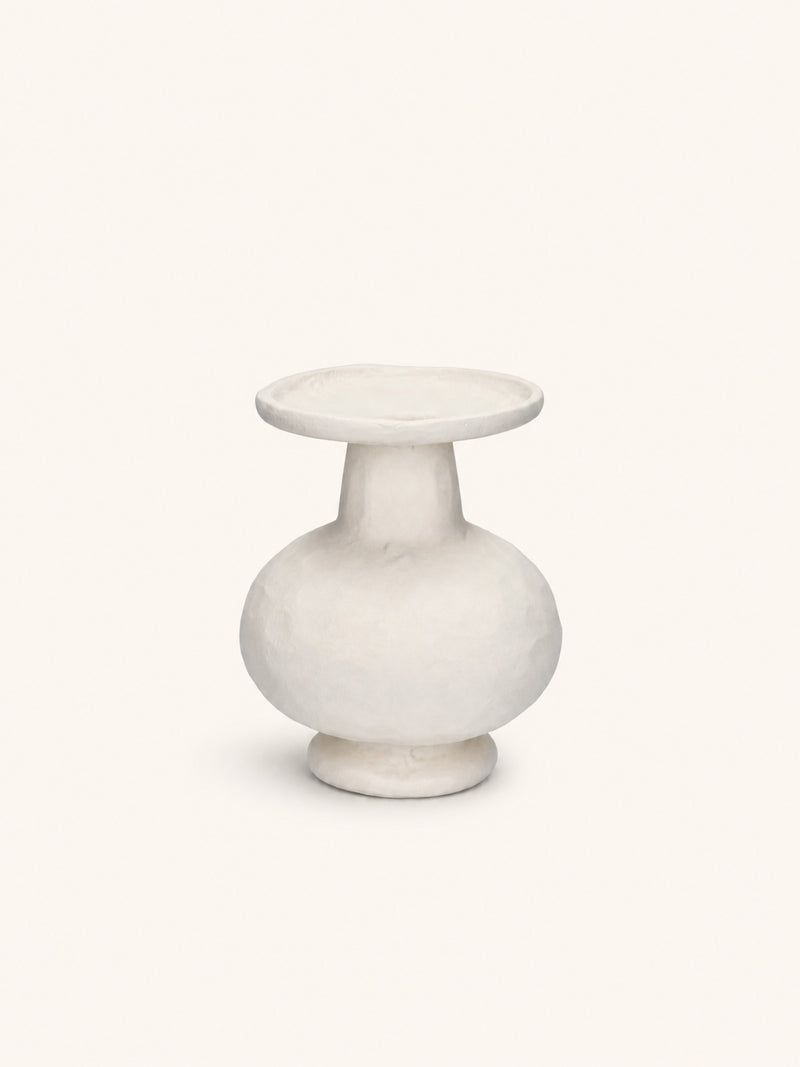 TRULLI - vase - metal - DIA 17 x H 20,5 cm - off-white