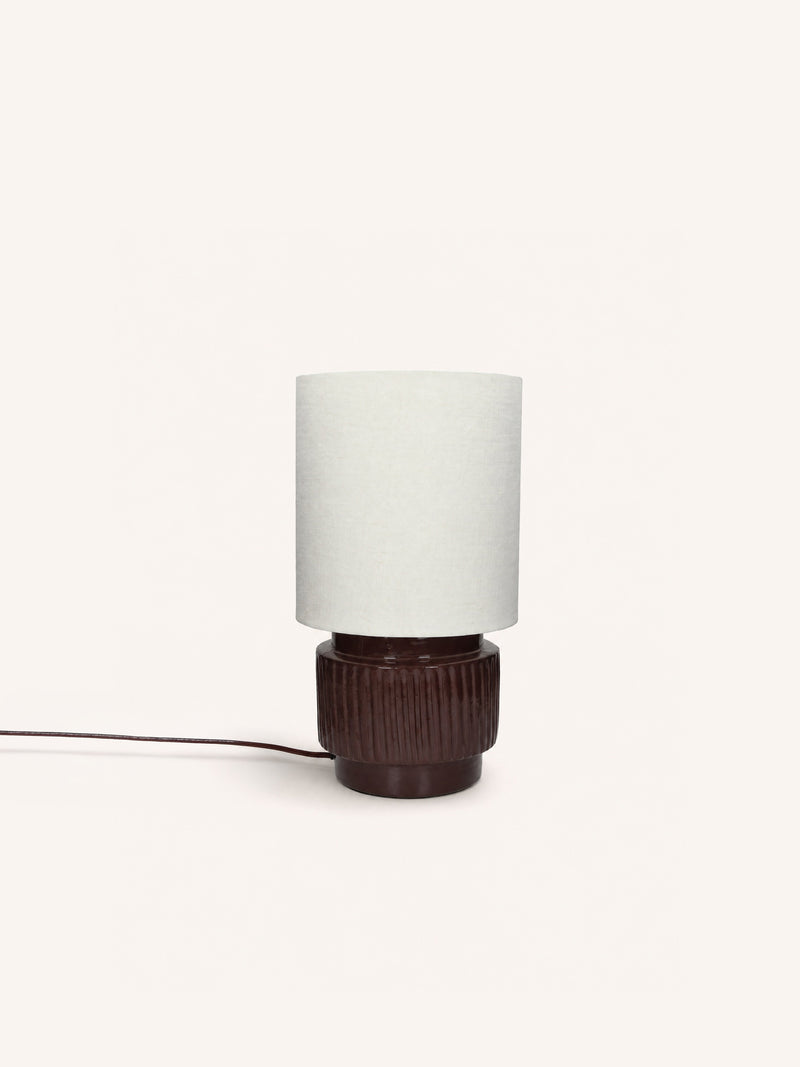 CORDOBA - table lamp - terracotta - DIA 25 x H 44 cm - dark brown
