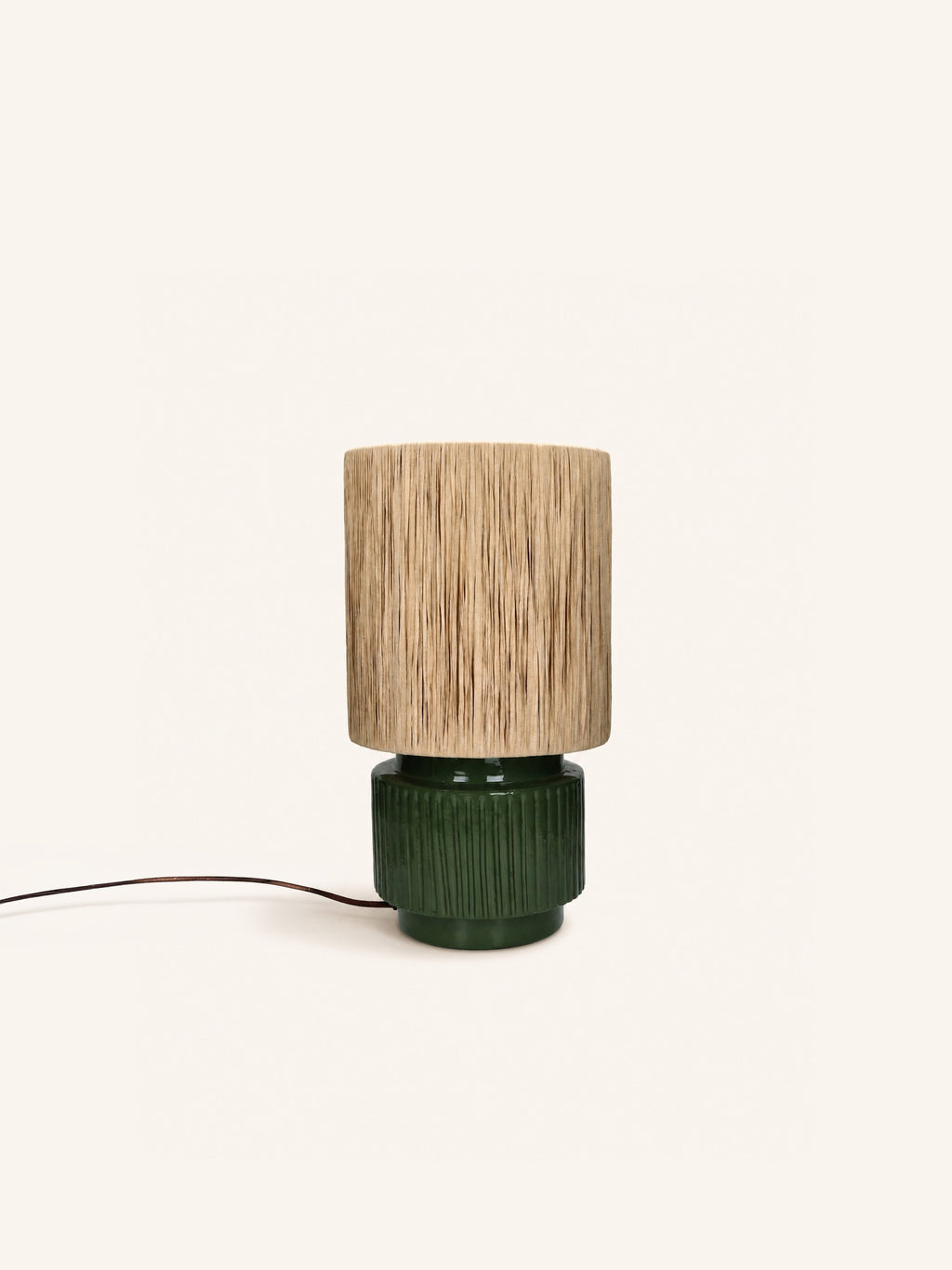 CORDOBA - lampe de table - terre cuite - DIA 25 x H 44 cm - kaki