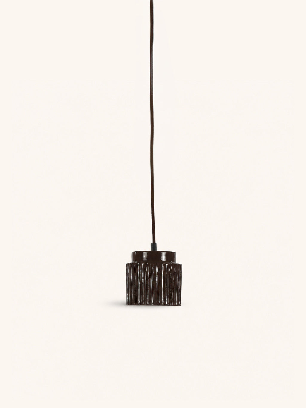 CORDOBA - suspension - terre cuite - DIA 12 x H 12 cm - brun foncé