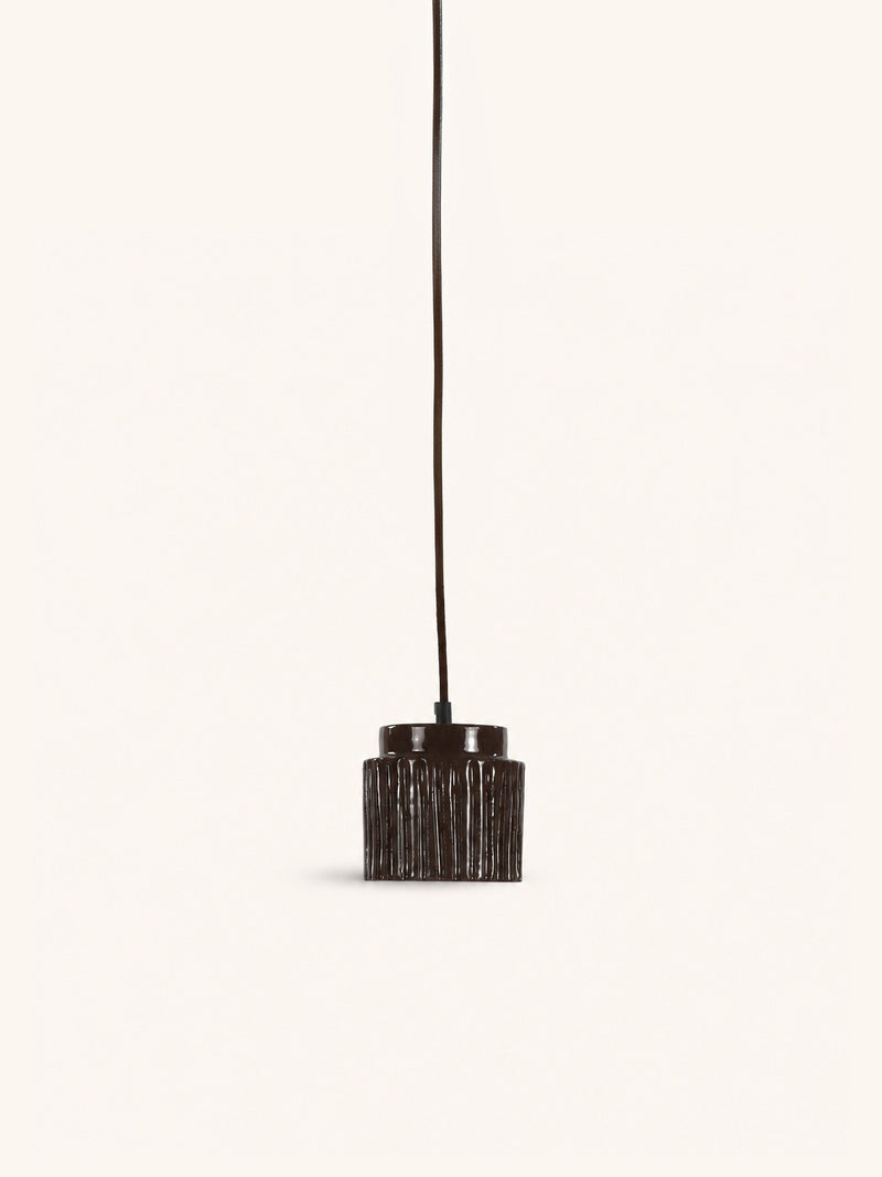 CORDOBA - pendant lamp - terracotta - DIA 12 x H 12 cm - dark brown