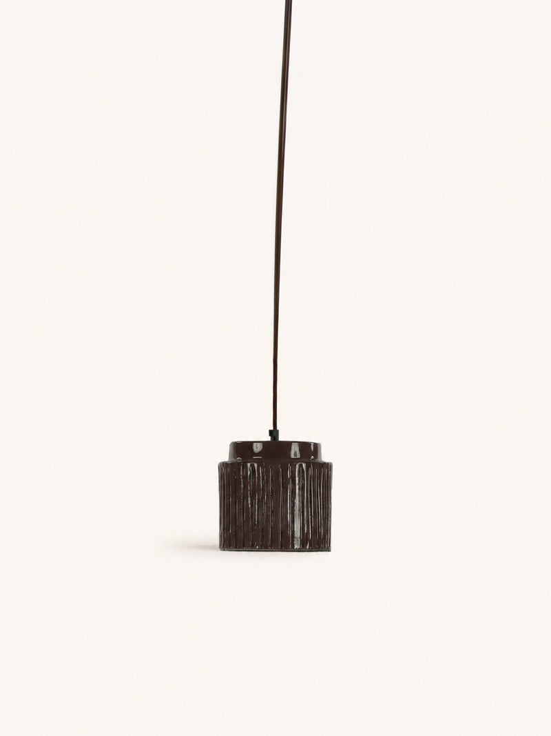 CORDOBA - pendant lamp - terracotta - DIA 16 x H 16 cm - dark brown