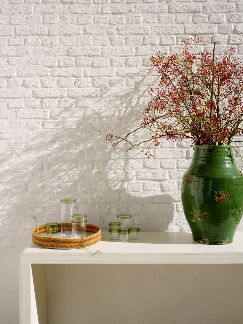 TARIFA - glass carafe - 60 CL - borosilicate glass - DIA 8 x H 19 cm - green