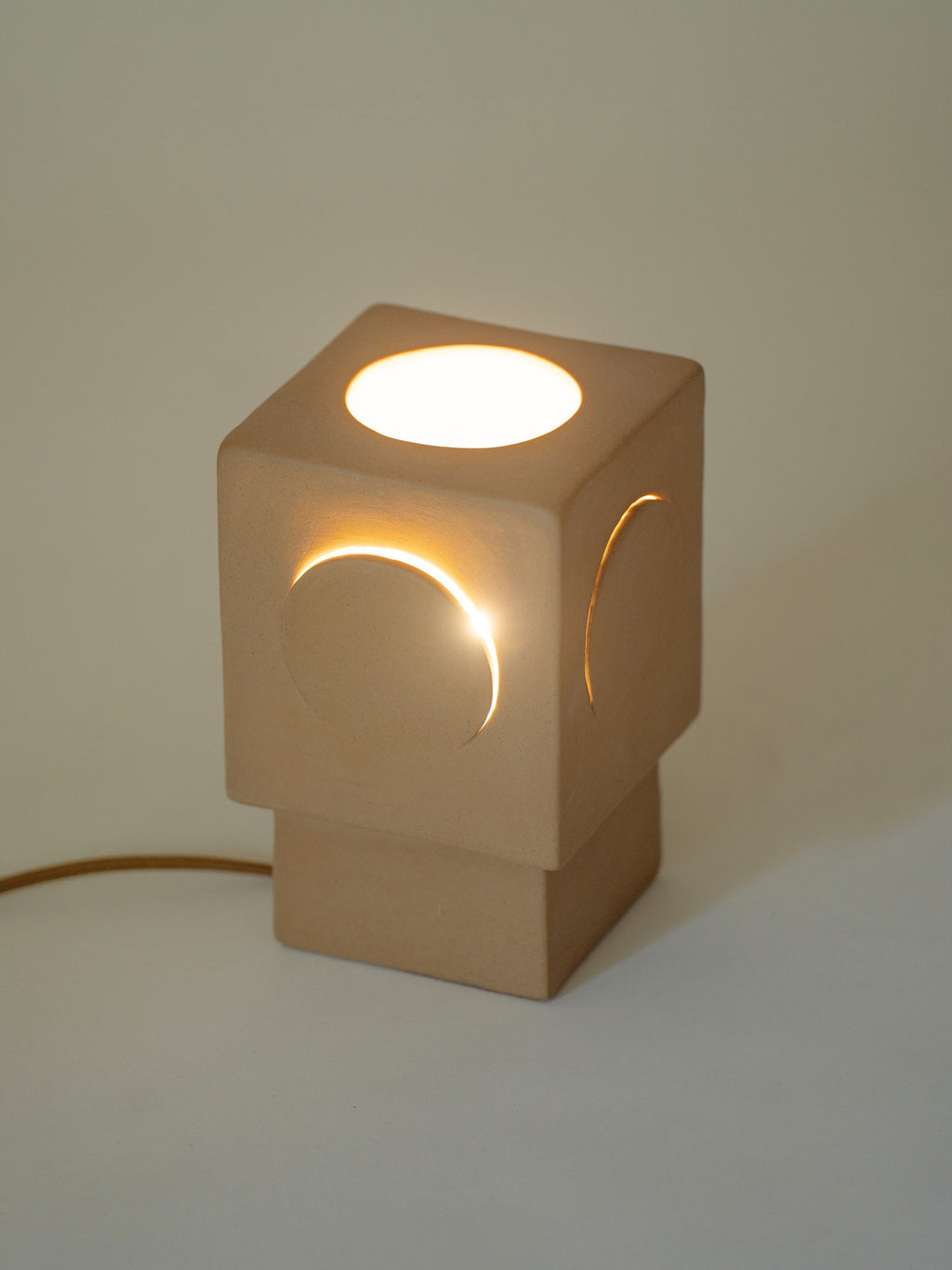 ECLIPSE - lámpara de mesa - gres - L 13 x W 13 x H 20,5 cm - ocre