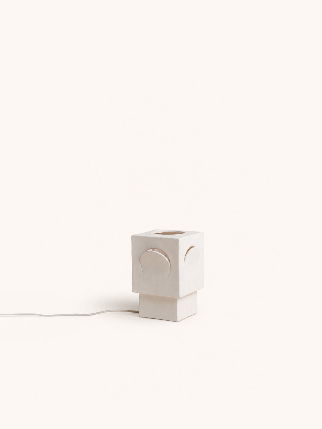 ECLIPSE - lámpara de mesa - gres - L 13 x W 13 x H 20,5 cm - blanco