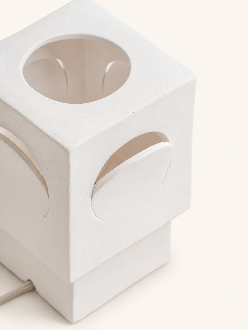 ECLIPSE - lámpara de mesa - gres - L 13 x W 13 x H 20,5 cm - blanco