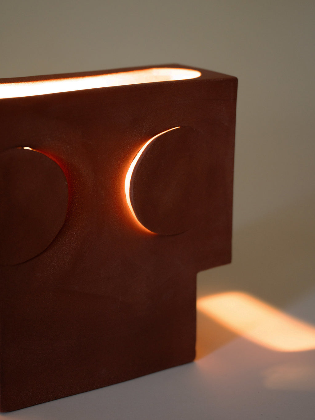 ECLIPSE - lampe de table - grès - L 28 x W 10 x H 27 cm - terracotta